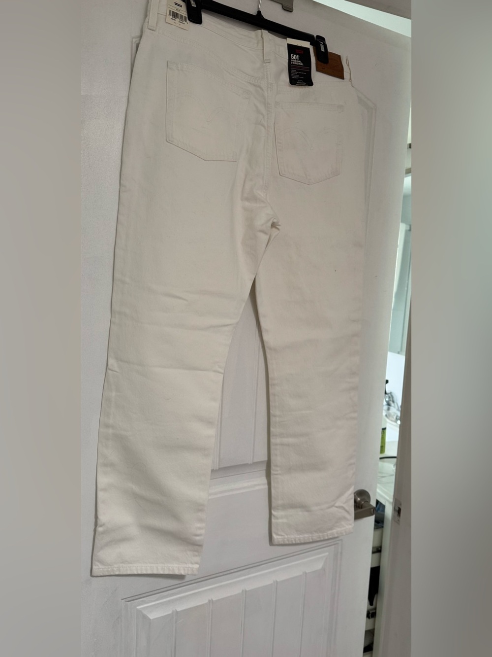 Levi's women’s white 501 Straight Jeans